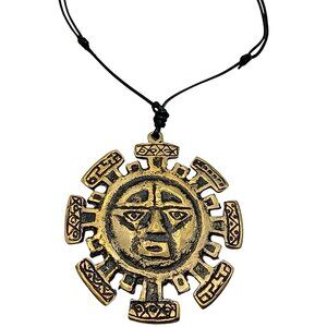 Handcrafted Copper Pendant of the Inca Sun God - Andean-Inspired Jewelry